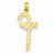 14k Gold Solid Polished Candy Cane Pendant, Pendants for Necklace