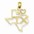 14k Gold Solid Texas State Pendant, Pendants for Necklace