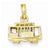 14k Gold Solid Polished 3-Dimensional Trolley Car Pendant, Pendants for Necklace