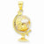 14k Gold & Rhodium 3-D Moveable Globe Pendant, Pendants for Necklace
