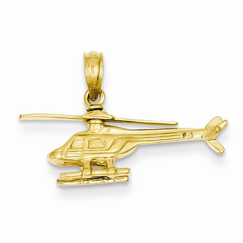 14k Gold 3-D Helicopter Pendant, Pendants for Necklace