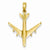 14k Gold 3-D Jet pendant, Beautiful Pendants for Necklace
