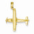 14k Gold 3-D High-Wing Airplane Pendant, Pendants for Necklace