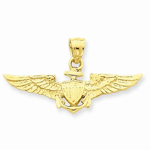 14k Gold Large US Naval Aviator Badge Pendant, Pendants for Necklace