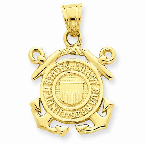 14k Gold United Stated Coast Guard Insignia Pendant, Pendants for Necklace