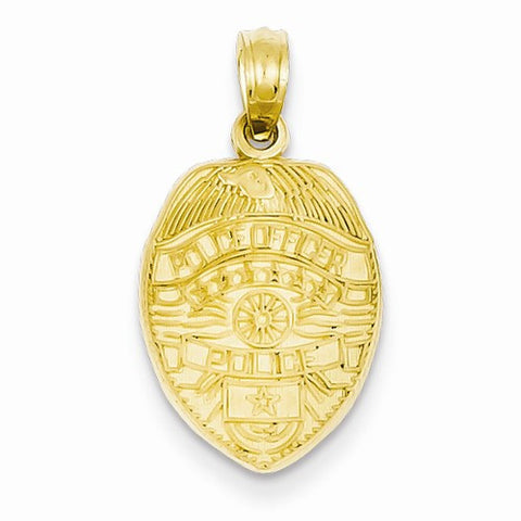 14k Gold Police Officer Badge Pendant, Pendants for Necklace