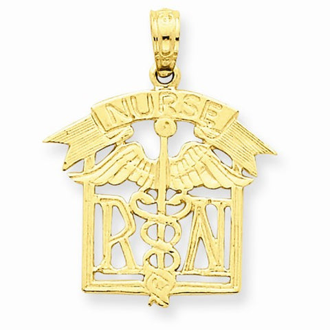 14k Gold Registered Nurse pendant, Fine Pendants for Necklace