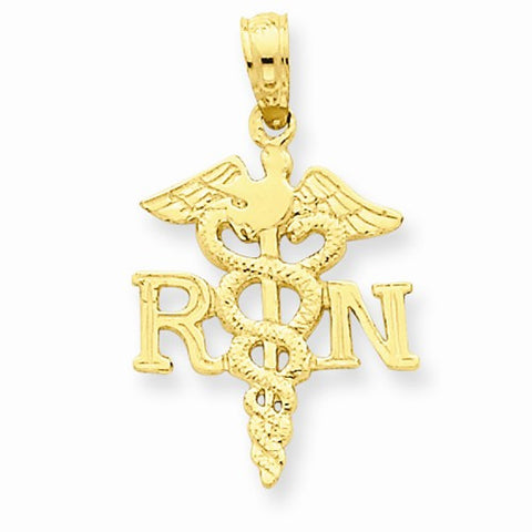 14k Gold Polished R.N. Pendant, Pendants for Necklace