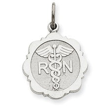 14k White Gold Registered Nurse Disc Charm hide-image