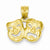 14k Gold Polished Open-Backed Comedy/Tragedy Pendant, Pendants for Necklace