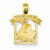 14k Gold Polished Flat-Backed Teacher Frame Pendant, Pendants for Necklace