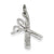 14k White Gold Polished Diamond-cut Comb & Scissors Charm hide-image