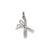 Polished Diamond-cut Comb & Scissors Charm in 14k White Gold