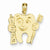 14k Gold Polished Flat-Backed Dental Pendant, Pendants for Necklace