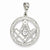 14k White Gold Large Masonic Pendant, Pendants for Necklace