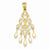 14k Gold Polished Diamond-cut Chandelier Pendant, Pendants for Necklace