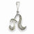 14k White Gold Solid Polished Filigree Initial A Pendant, Pendants for Necklace