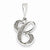 14k White Gold Solid Polished Filigree Initial C Pendant, Pendants for Necklace