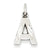 14k White Gold Satin Solid Diamond-cut Initial A Charm hide-image