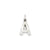 Satin Solid Diamond-cut Initial A Charm in 14k White Gold