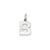 Satin Solid Diamond-cut Initial B Charm in 14k White Gold
