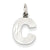 14k White Gold Satin Solid Diamond-cut Initial C Charm hide-image