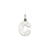 Satin Solid Diamond-cut Initial C Charm in 14k White Gold