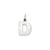 Satin Solid Diamond-cut Initial D Charm in 14k White Gold