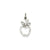 Diamond-cut Apple Charm in 14k White Gold