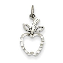 14k White Gold Diamond-cut Apple Charm hide-image