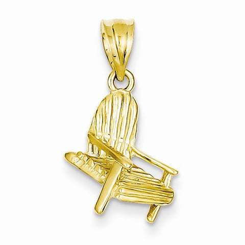 14k Gold Solid Polished Chair Pendant, Pendants for Necklace