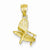 14k Gold Solid Polished Chair Pendant, Pendants for Necklace