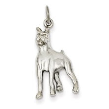 14k White Gold Solid Polished Boxer Charm hide-image