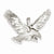 14k White Gold Polished Diamond-cut Eagle Pendant, Pendants for Necklace