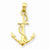 14k Gold Solid Polished 3-Dimensional Anchor Pendant, Pendants for Necklace