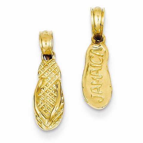 14k Gold Jamaica Flip Flop Sandal Pendant, Pendants for Necklace