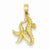 14k Gold Solid Seahorse & Starfish Pendant, Pendants for Necklace