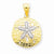 14k Gold & Rhodium Polished Diamond-cut Sand Dollar pendant, Exquisite Pendants for Necklace