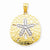 14k Gold & Rhodium Polished Diamond-cut Sand Dollar pendant, Fine Pendants for Necklace