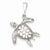 14k White Gold Solid Polished Open-Backed Sea Turtle pendant, Pendants for Necklace