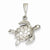 14k White Gold Solid Polished Open-Backed Sea Turtle pendant, Pretty Pendants for Necklace