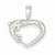 14k White Gold Solid Polished Open-Backed Dolphin Heart Pendant, Pendants for Necklace
