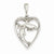 14k White Gold Solid Polished Double Dolphins in Heart Pendant, Pendants for Necklace