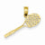 14k Gold Solid Polished 3-Dimensional Tennis Racquet pendant, Adorable Pendants for Necklace