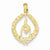 14k Gold Solid Polished Framed Gymnast Pendant, Pendants for Necklace