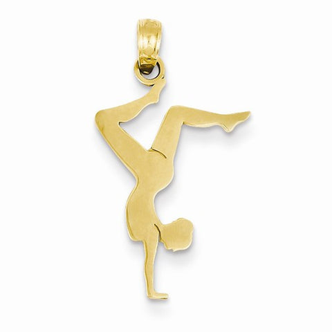 14k Gold Solid Polished Gymnast pendant, Dazzling Pendants for Necklace
