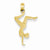 14k Gold Solid Polished Gymnast pendant, Dazzling Pendants for Necklace