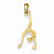 14k Gold Solid Polished Gymnast pendant, Delightful Pendants for Necklace