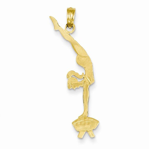 14k Gold Solid Polished Gymnast pendant, Exquisite Pendants for Necklace