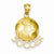 14k Gold Solid Polished Open-Backed Soccer Pendant, Pendants for Necklace